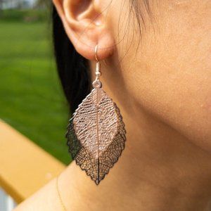 Double Leaf Earrings - Multiple Colors
